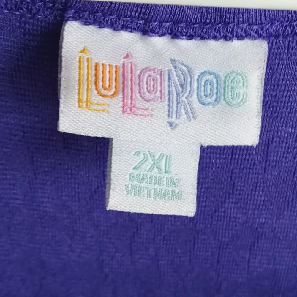 LuLaRoe Purple Unicorn Fit N Flare Midi Dress Stretchy Textured Fantasy Colorful - Picture 11 of 13